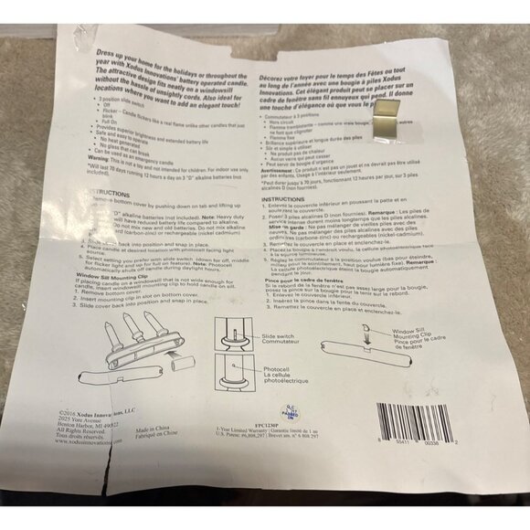 Battery Operated Candelabra Xodus FPC1230 Pewter Tone 3 LED Candles 10" Christma - Picture 7 of 9